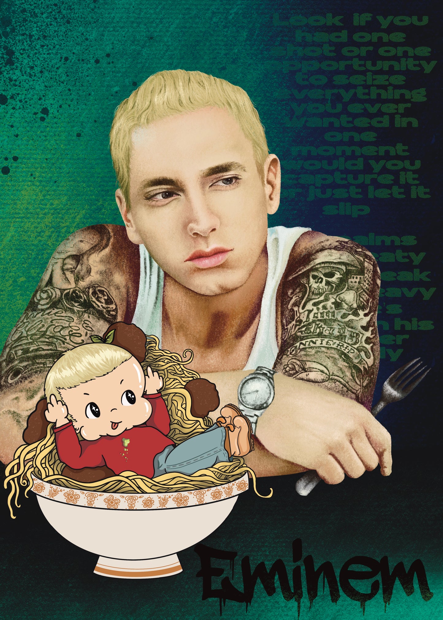 Mom's Spaghetti Kewpie 5x7 Art Print