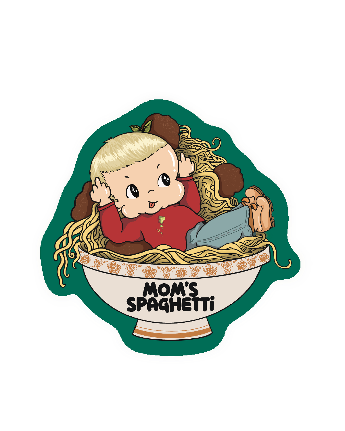 Mom's Spaghetti Kewpie Sticker