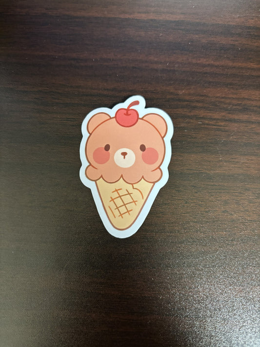 Bear Icecream Cone Sticker
