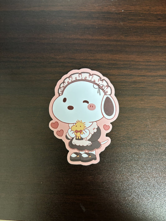 Snoopy Maid Sticker