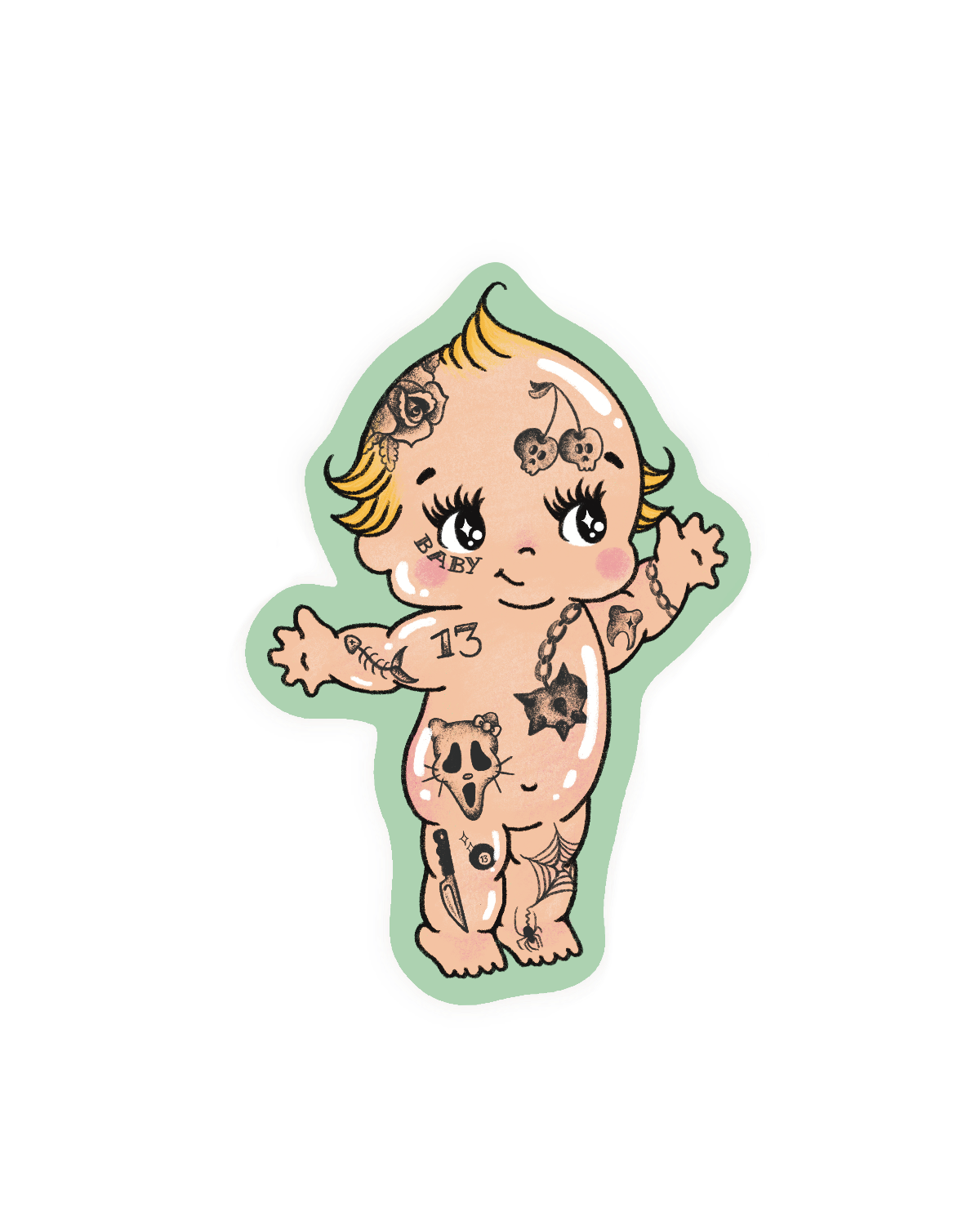 Tattoo Kewpie Sticker