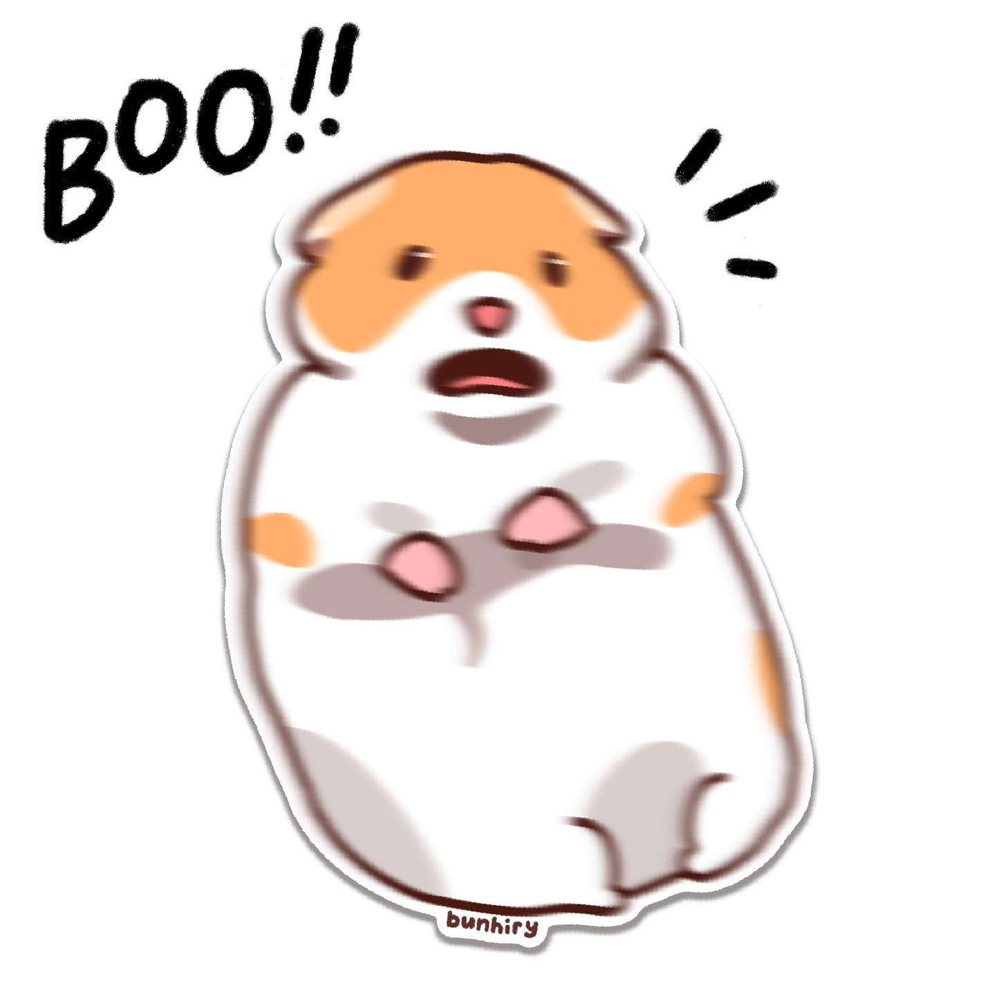 bunhiry scared hamster sticker
