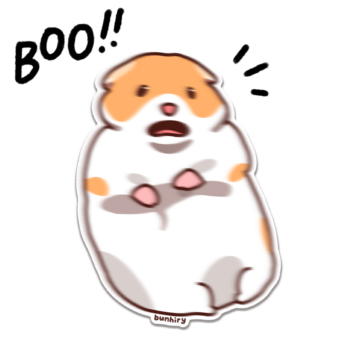 bunhiry scared hamster sticker