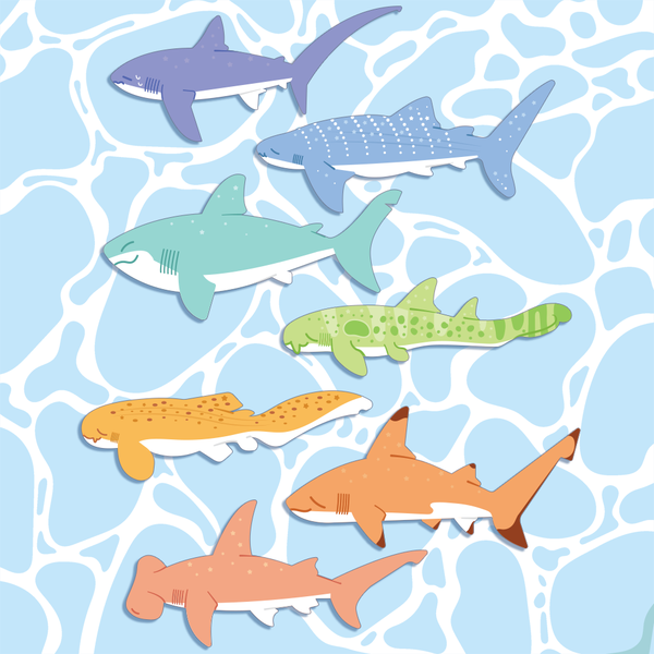 Acrylic Blue Whale Shark Keychain