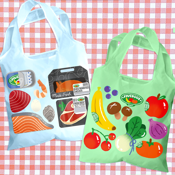 Fiveboos Green Grocery Bag Reuseable