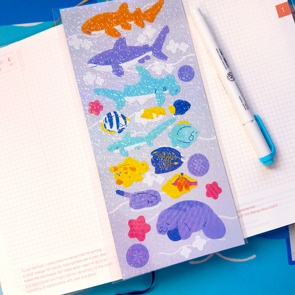 Sea Critters Sticker Sheet Blue