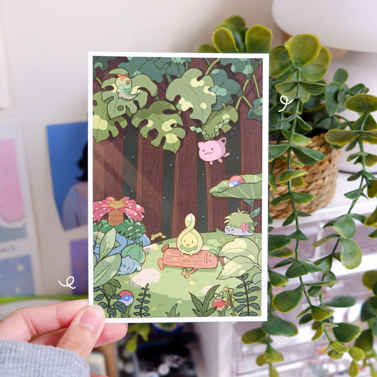 Grass Poke Friends Print