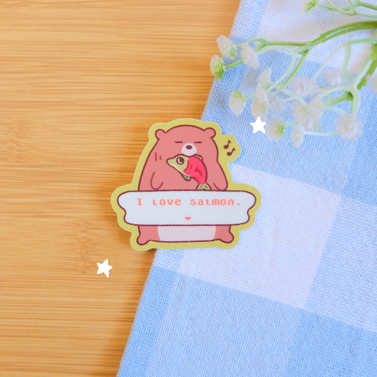 I Love Salmon Sticker