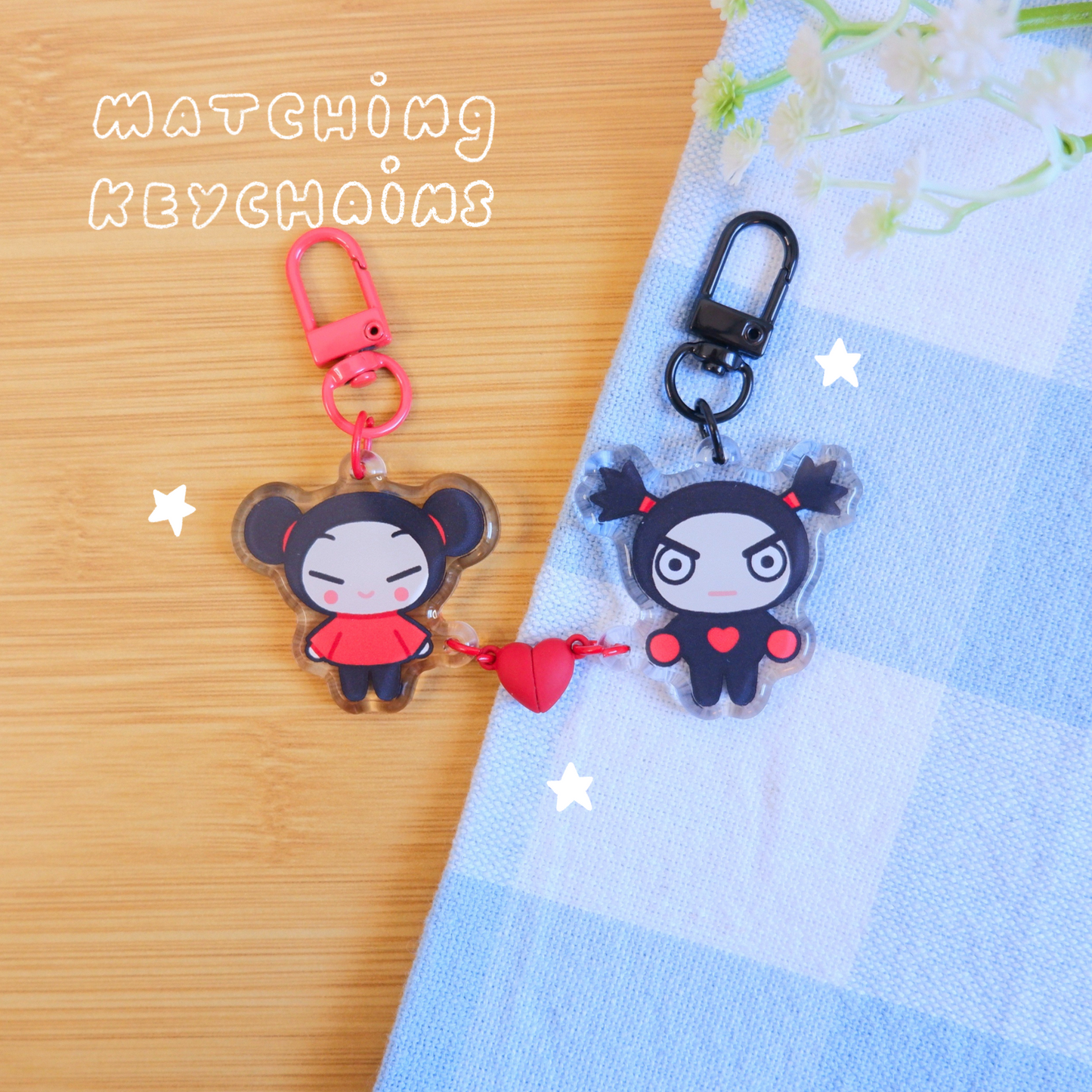 Matching Pucca + Garu Keychains