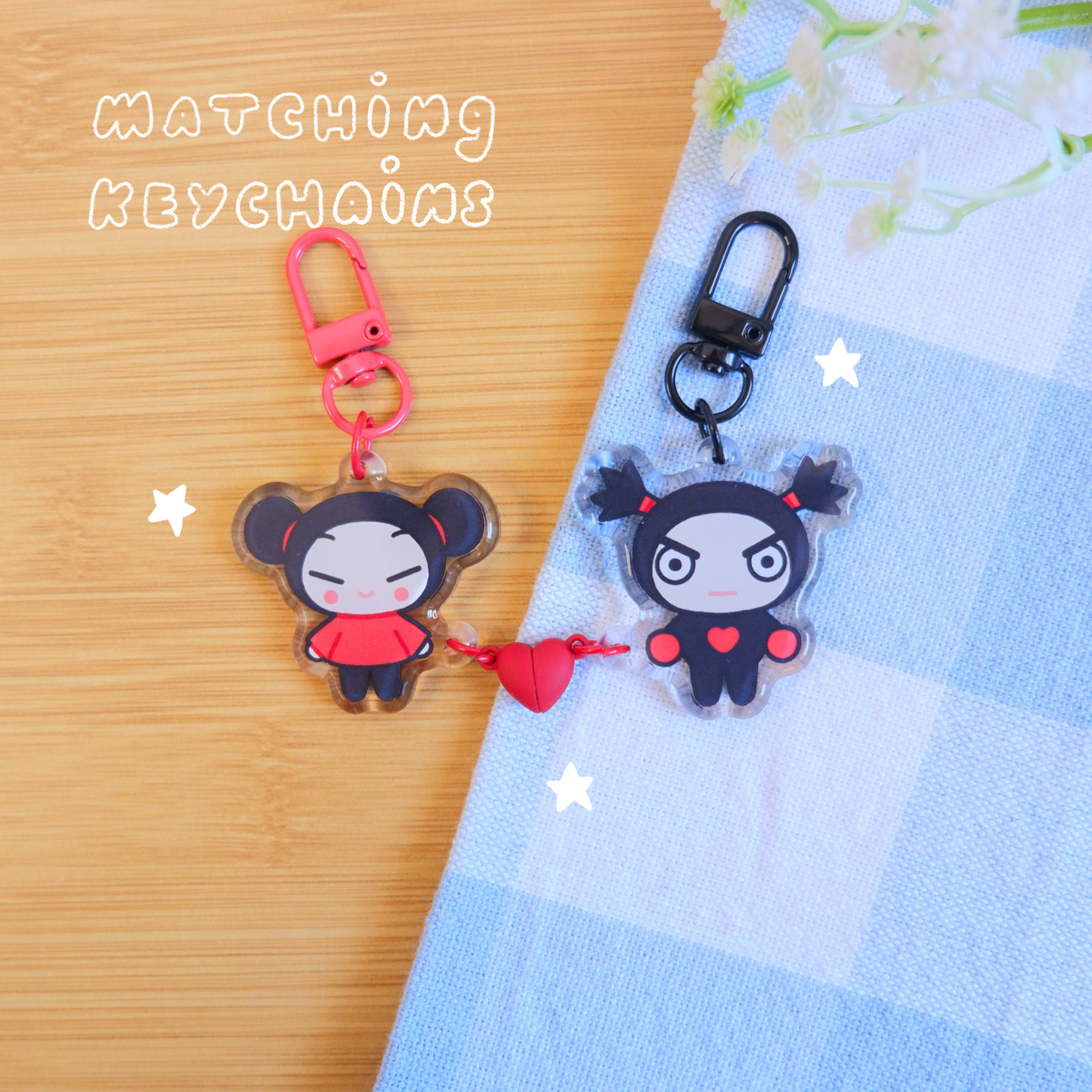 Matching Pucca + Garu Keychains