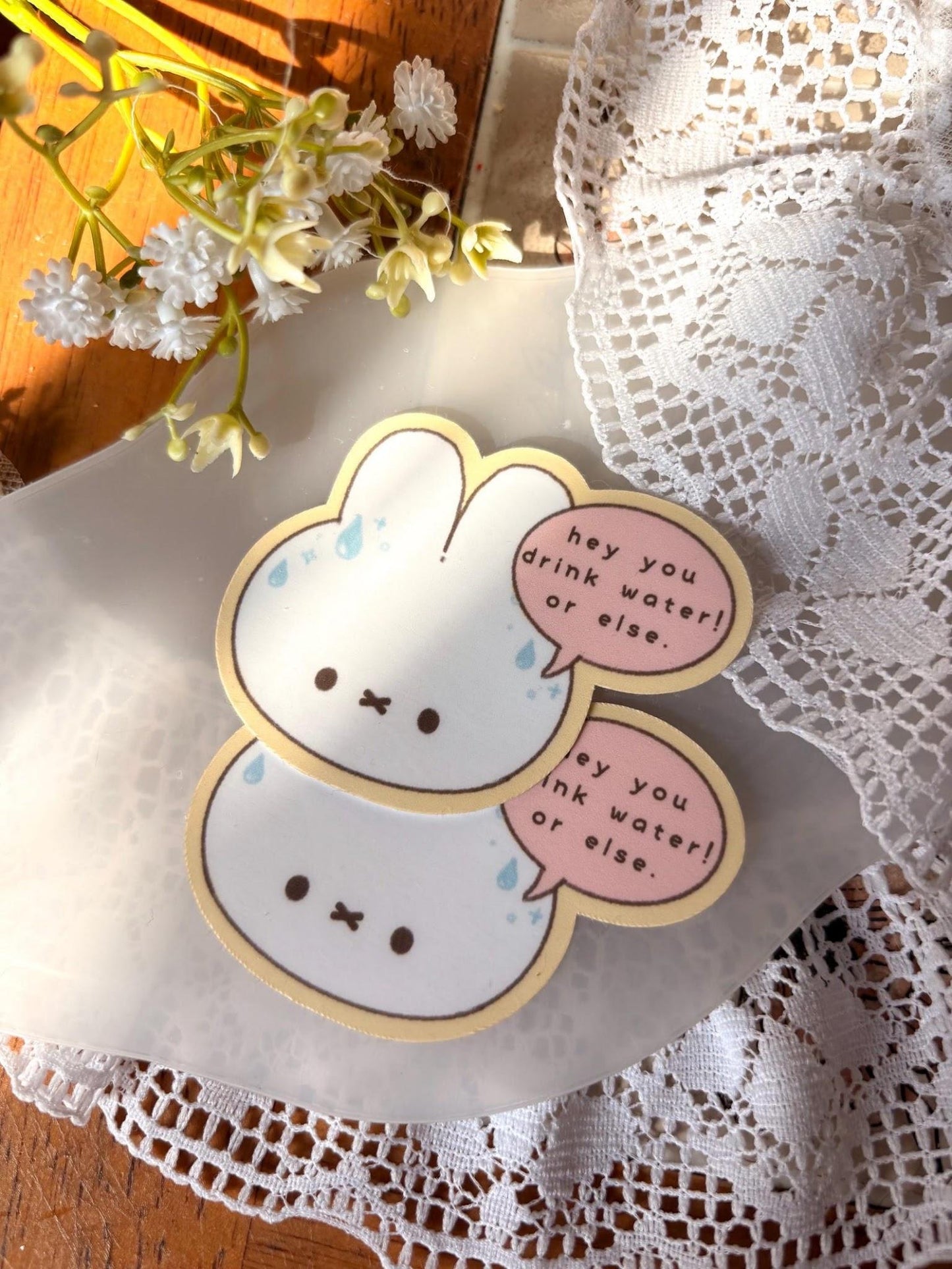 Sassy Miffy Drink Water Sticker by missmelonsoda