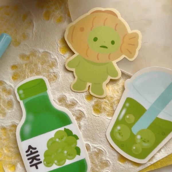 Taiyaki Green Guy Smiski Sticker by missmelonsoda