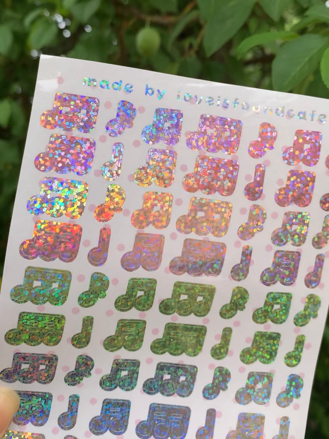 Glitter Music Notes Sticker Sheet