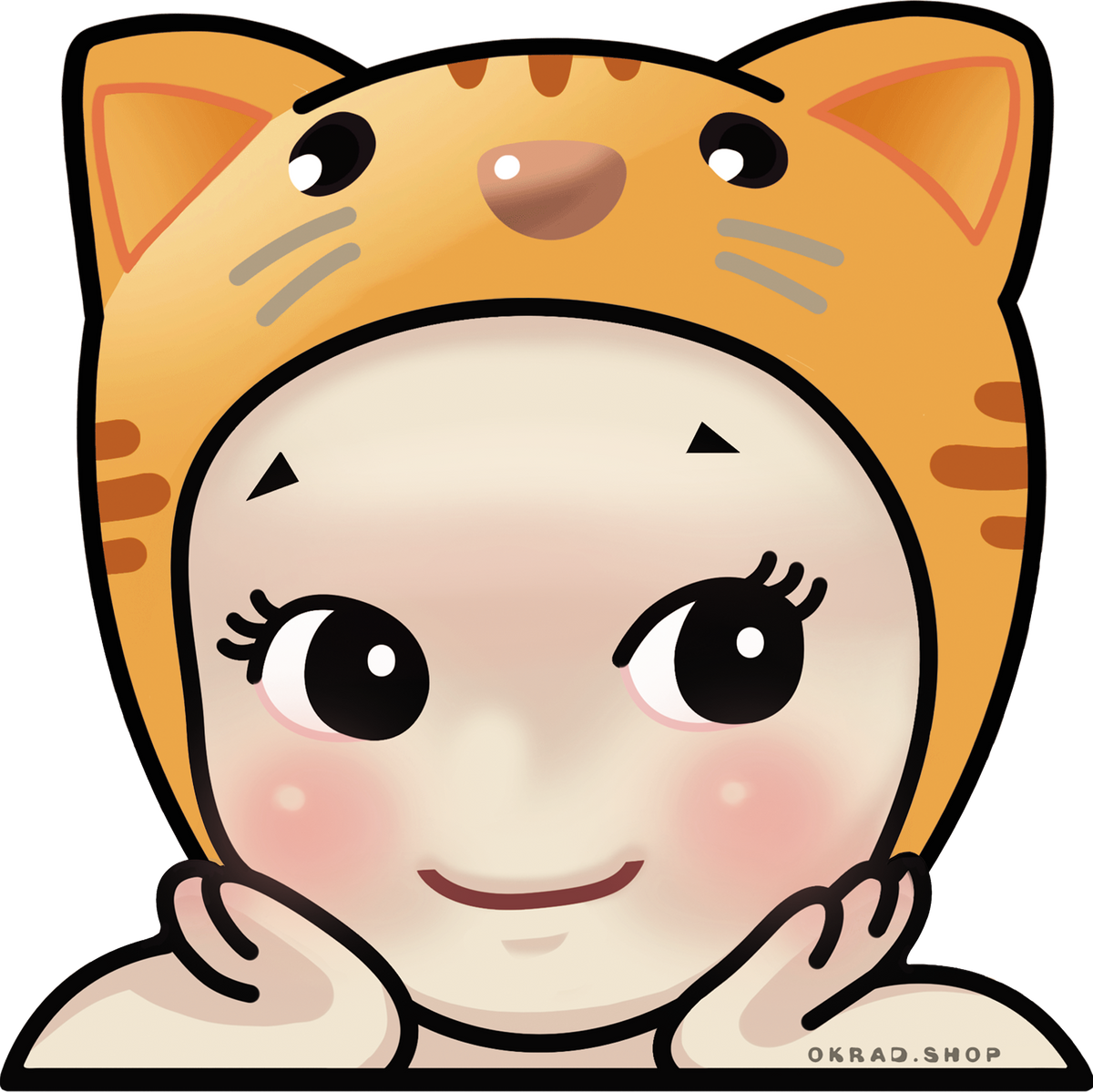 orange cat sonny angel sticker