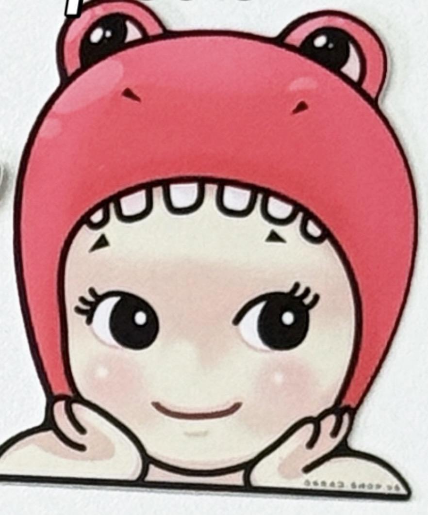 red dino sonny angel decal