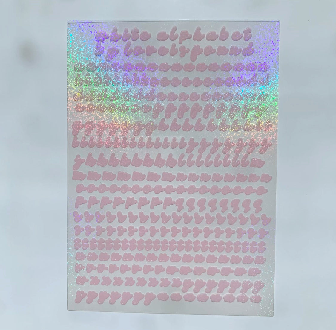 Pink Alphabet Sticker Sheet