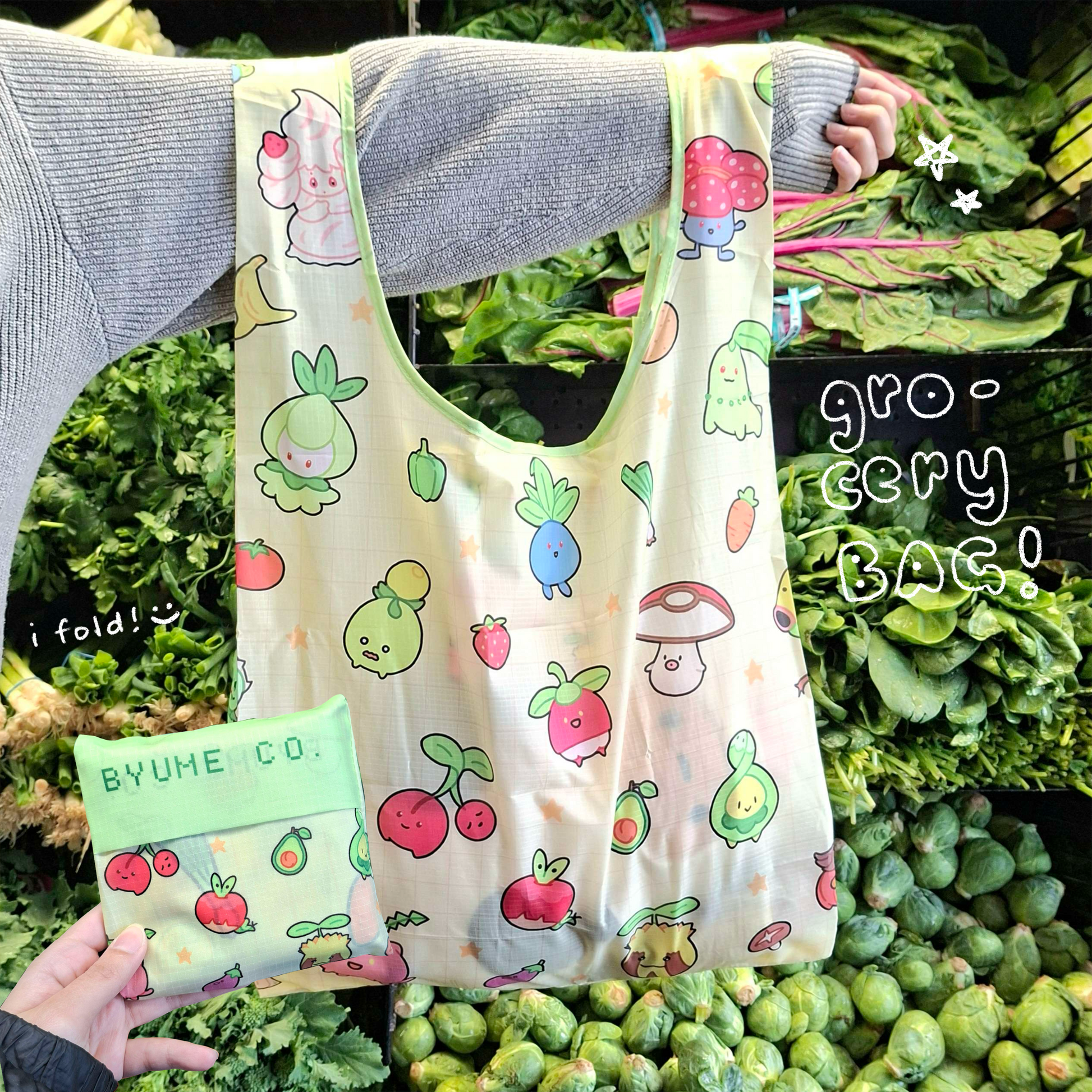 Poke Veggies Reusable Bag