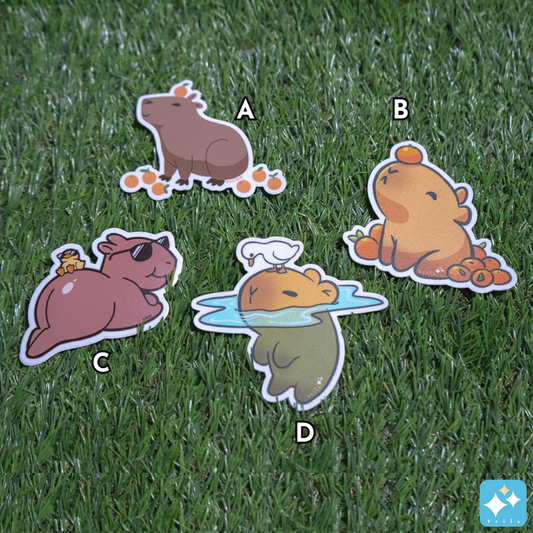 Capybara Orange Sticker