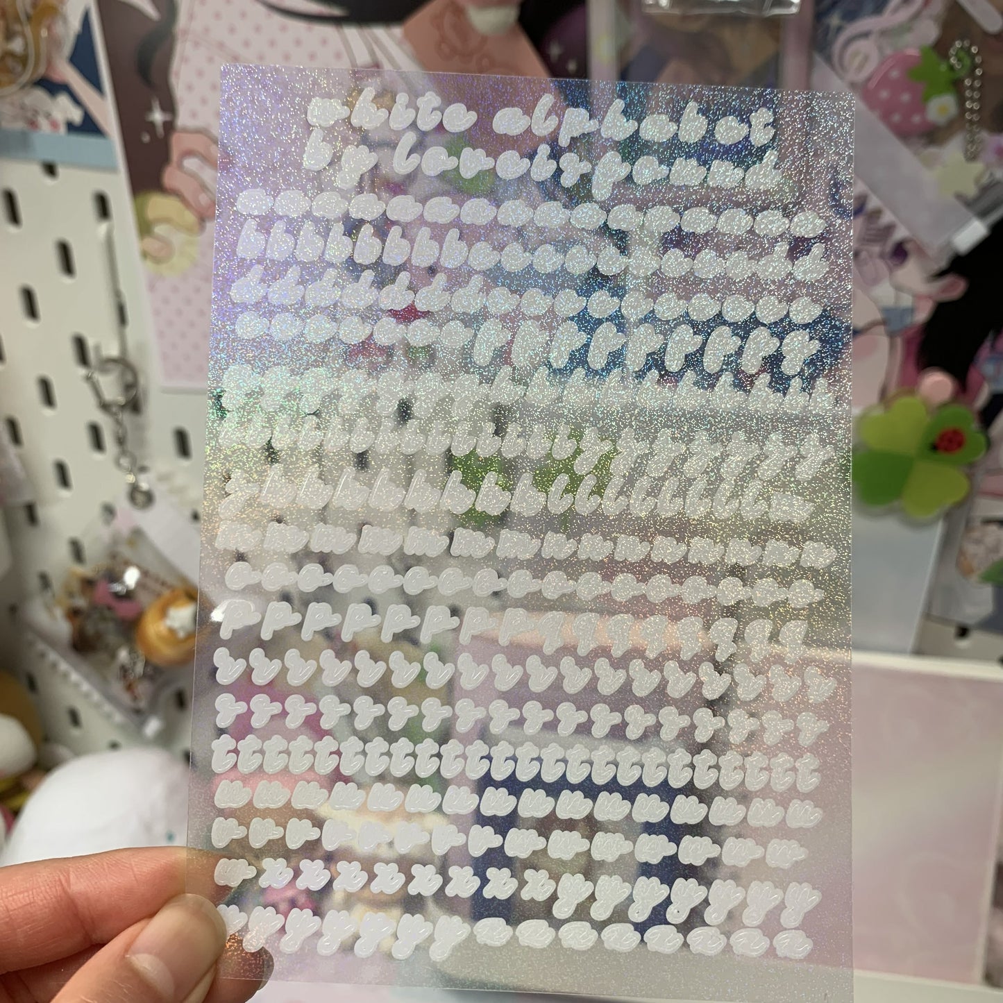 White Alphabet Sticker Sheet